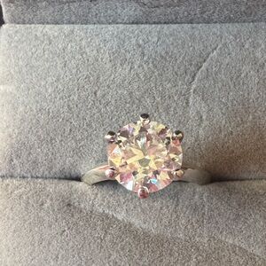 Radiant Silver Solitaire Ring